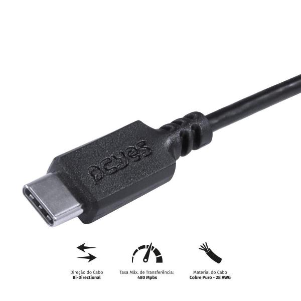 Imagem de Cabo Impressora Usb Tipo C Usb B 2.0 1 Metro Pucbp-1