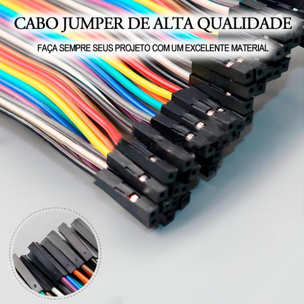 Imagem de Cabo Jumper 20cm Fêmea X Fêmea 40 Unidades P/ Protoboard