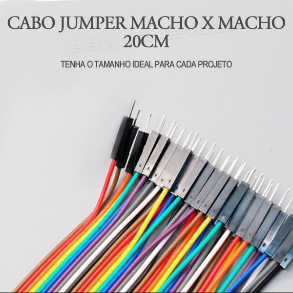 Imagem de Cabo Jumper 20cm Macho X Macho 40 Unidades P/ Protoboard