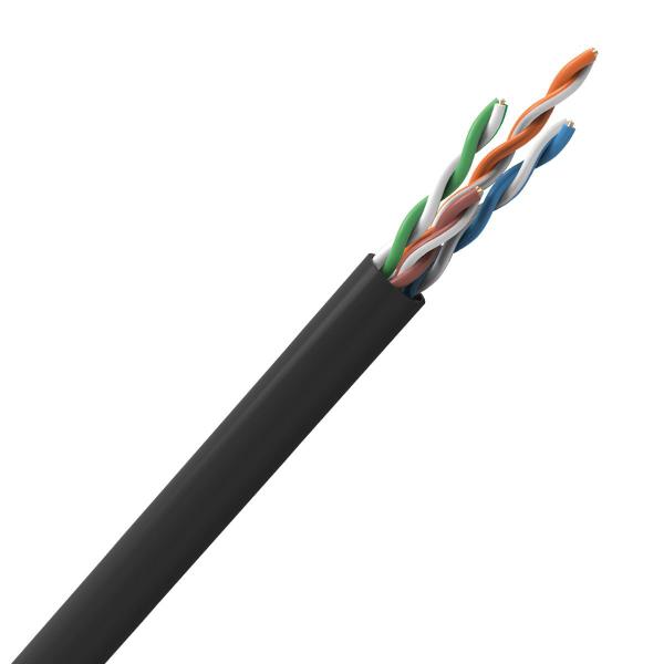 Imagem de Cabo Lan U/utp Cat.5e 24awg 4 Pares Cmx Uso Externo 305m Preto 100% Cobre