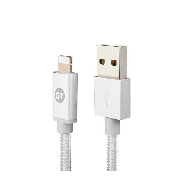 Imagem de Cabo Lightning MFi para USB Goldentec Material Nylon Cabo 1.2m Silver Recarga/Transferência de dados