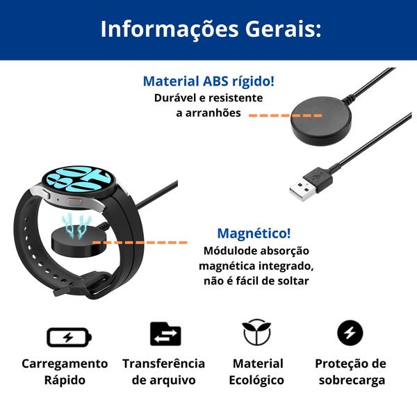 Imagem de Cabo Magnético Compativel Com Galaxy Watch 5 44mm Sm-r910