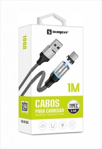 Imagem de Cabo Magnético Imã Usb Sumexr 1M 2.4A Tipo C