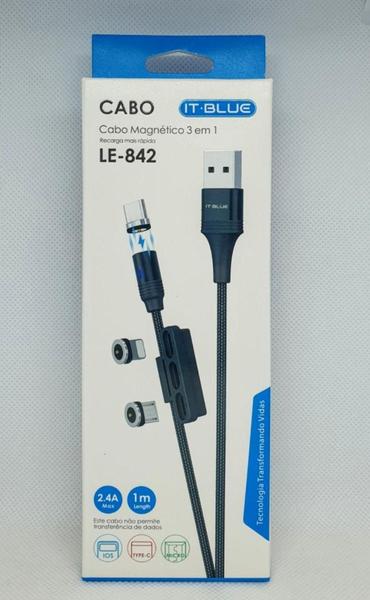 Imagem de Cabo magnetico it blue LE-842 3 em 1 - IT-BLUE