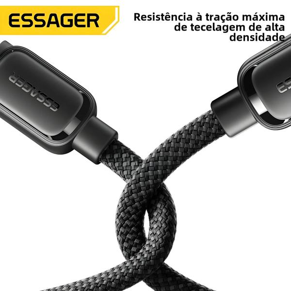 Imagem de Cabo Magnético Tipo C com Carregamento Rápido (60W/100W) - Anti-Enrolamento para Samsung e Huawei