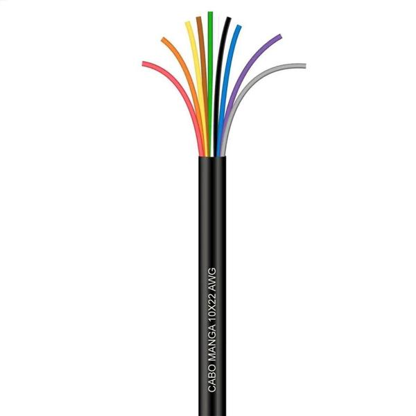 Cabo Manga 10x22 AWG - sem Blindagem Preto - 1 Metro - CIRILO CABOS Imagem de Cabo Manga 10x22 AWG - sem Blindagem Preto - 1 Metro