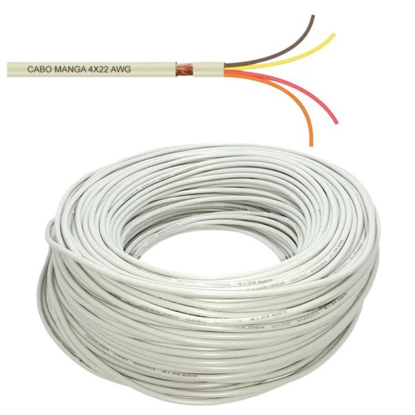Cabo Manga 25 Metros 4 Vias 22 AWG (4x22AWG) para Automação Comercial e Iluminação de Piscinas LED RGB - Sol e Água Piscinas e Acessórios Imagem de Cabo Manga 25 Metros 4 Vias 22 AWG (4x22AWG) para Automação Comercial e Iluminação de Piscinas LED RGB