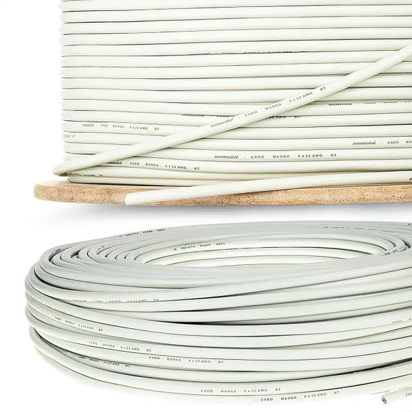 Cabo Manga 2X22 AWG - sem Blindagem Bege - 20 Metros - CIRILO CABOS Imagem de Cabo Manga 2X22 AWG - sem Blindagem Bege - 20 Metros
