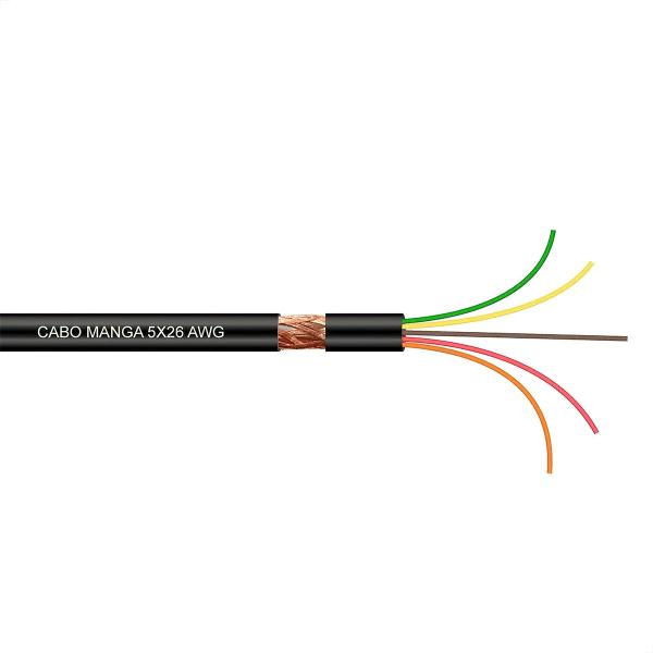 Cabo Manga 5x26 AWG - com Blindagem Preto - 10 Metros - Tiaflex Imagem de Cabo Manga 5x26 AWG - com Blindagem Preto - 10 Metros