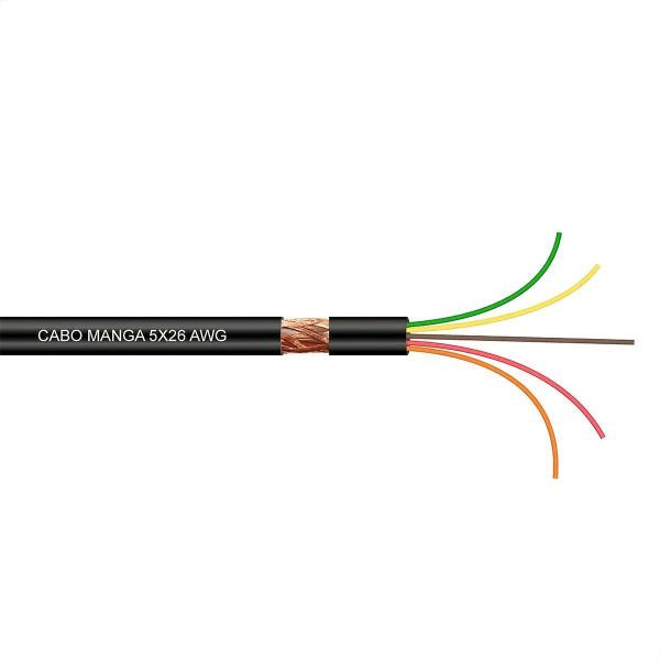 Cabo Manga 5X26 Awg - Com Blindagem Preto - 2 Metros - Tiaflex Imagem de Cabo Manga 5X26 Awg - Com Blindagem Preto - 2 Metros