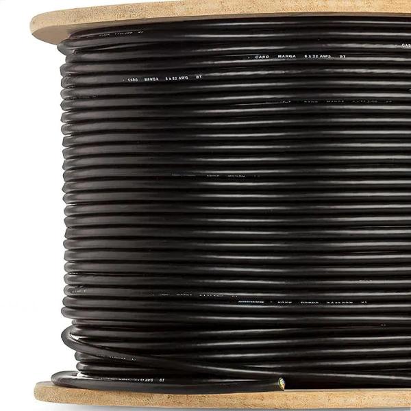 Cabo Manga 5X26 Awg - Com Blindagem Preto - 2 Metros - Tiaflex Imagem de Cabo Manga 5X26 Awg - Com Blindagem Preto - 2 Metros