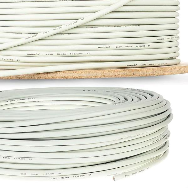 Cabo Manga 6x22 AWG - com Blindagem Bege - 30 Metros - CIRILO CABOS Imagem de Cabo Manga 6x22 AWG - com Blindagem Bege - 30 Metros