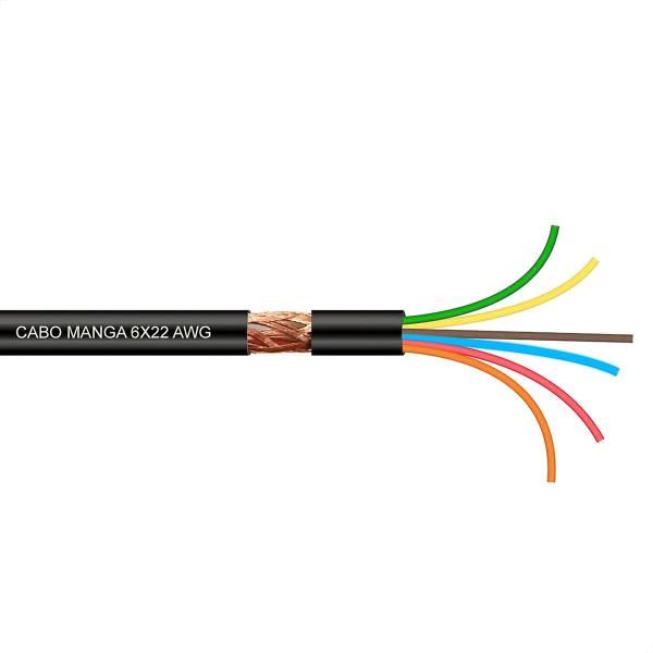Cabo Manga 6x22 AWG - com Blindagem Preto - 100 Metros - CIRILO CABOS Imagem de Cabo Manga 6x22 AWG - com Blindagem Preto - 100 Metros