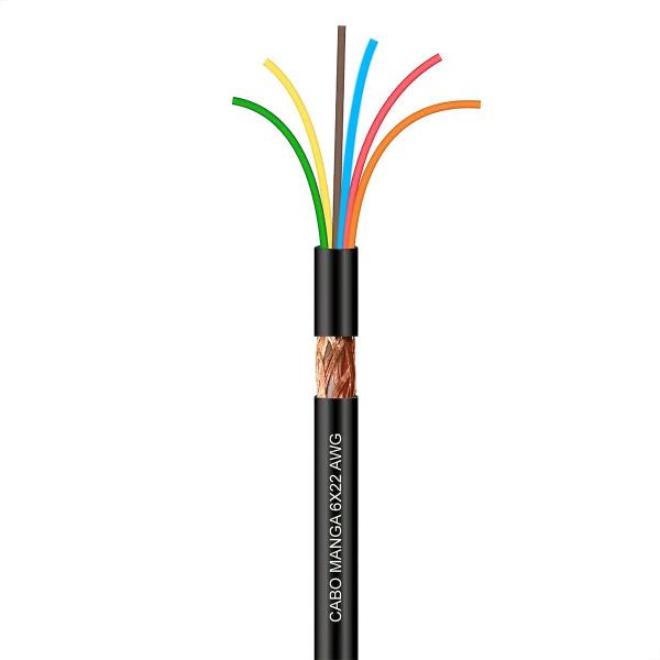 Cabo Manga 6x22 AWG - com Blindagem Preto - 100 Metros - CIRILO CABOS Imagem de Cabo Manga 6x22 AWG - com Blindagem Preto - 100 Metros