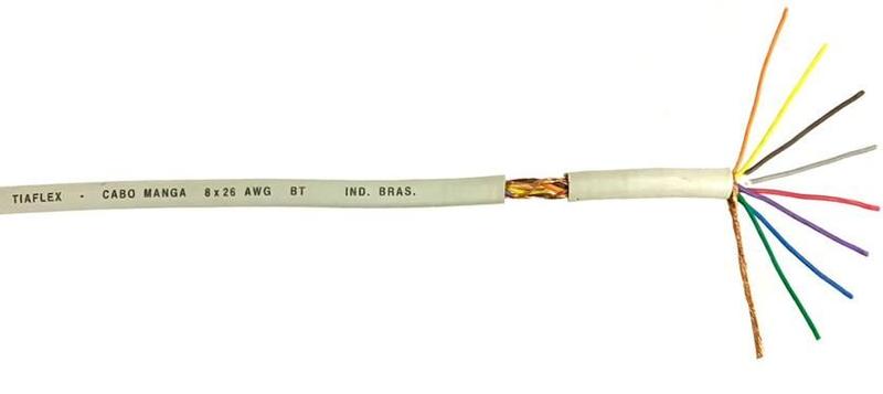 Cabo Manga bege 8x26 Awg Com Blindagem 40m - 40 Metros Nfe - RB TRONICS Imagem de Cabo Manga bege 8x26 Awg Com Blindagem 40m - 40 Metros Nfe