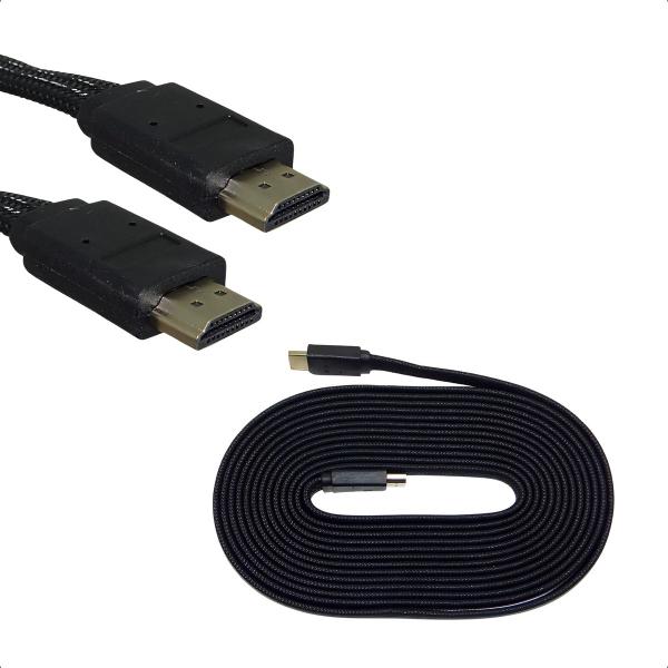 Imagem de Cabo Micro Hdmi 5 Metros Blindado Hdr Ouro 2.0 4k 3d 2160p HD5MT