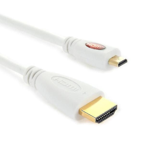 Cabo micro HDMI para HDMI de 1 m branco - HUOGUO Imagem de Cabo micro HDMI para HDMI de 1 m branco