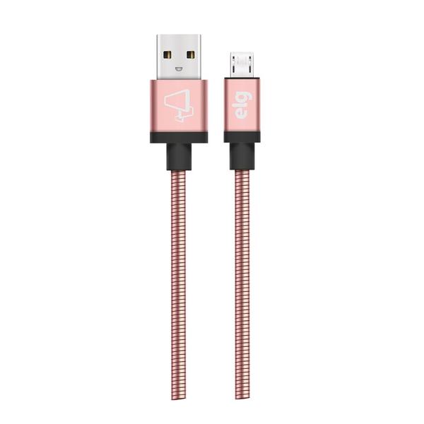 Imagem de Cabo Micro USB Blindado Inox Rose 1m - ELG