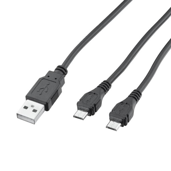 Imagem de Cabo Micro USB tipo Y Trust Duo Cable GXT 222 T20165 Ponta Dupla Preto 3.5m