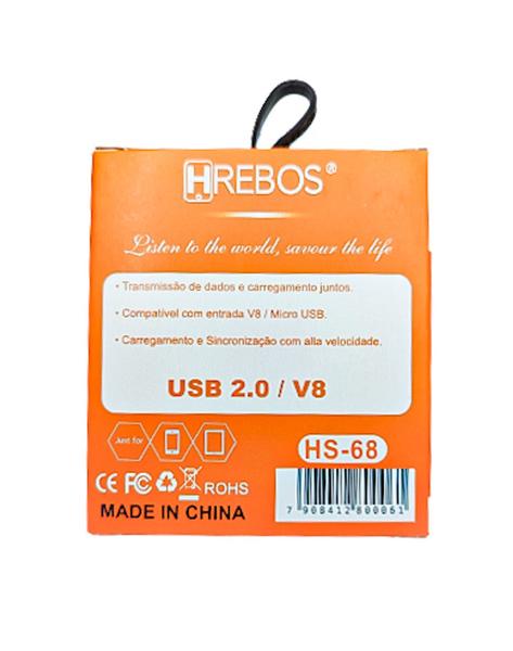 Imagem de Cabo micro usb turbo Hrebos hs-068 Compatível com Redmi 6a 6 Pro note 5 note 5 Plus redmi 7