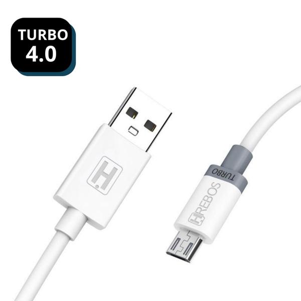 Imagem de Cabo micro usb turbo Reforçado 1,2 Metro Hrebos hs-068 Compatível com Zenfone 4 Max