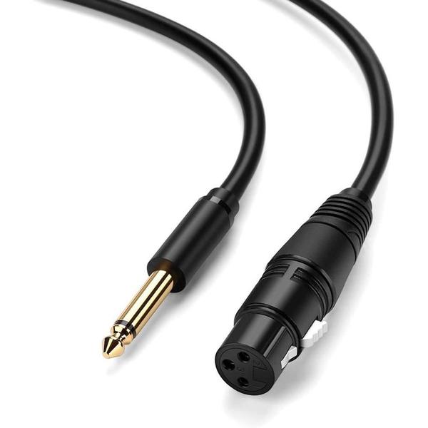 Imagem de Cabo Microfone Ugreen 6.5Mm Para Xlr Cannon Fêmea 3M Preto