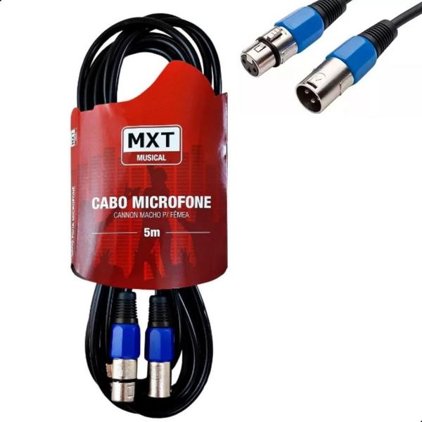 Imagem de Cabo Microfone Xlr Canon Macho E Fêmea Balanceado 5 Mts