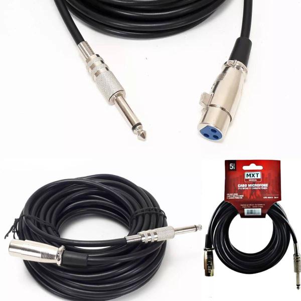 Imagem de Cabo Microfone Xlr Canon P10 Mono Violão 10 Mts Profissional - Mxt