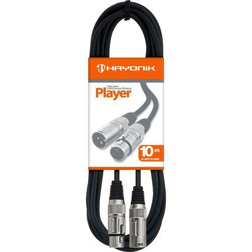 Imagem de Cabo Microfone Xlr(f) X Xlr(m) 10m Player Hayonik Mod 51234 - Preto