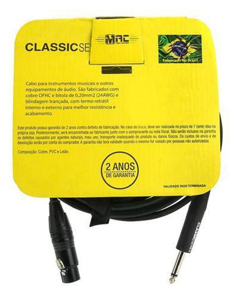 Imagem de Cabo Microfone Xlr Femea X P10 Macho Mono 3,05 Metros Prof - MAC CABOS