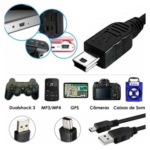 Imagem de Cabo Mini Usb 3.0 V3 C/ Filtro P/ Controle Ps3 1,8m X-cell