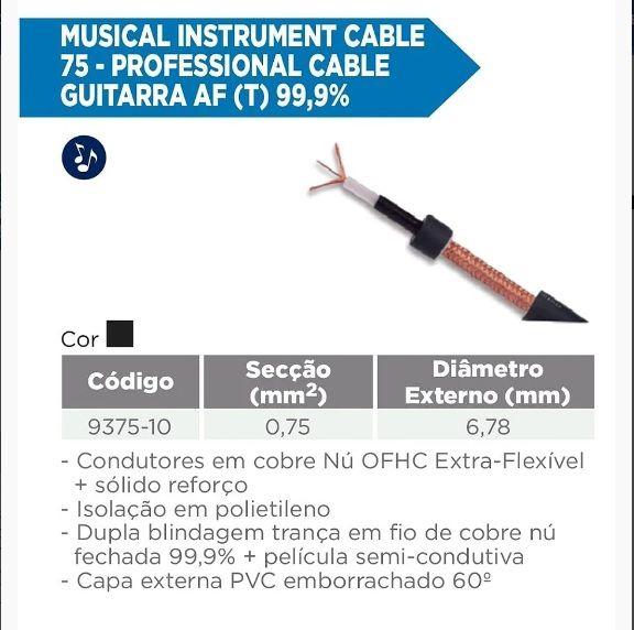 Imagem de Cabo Musical Instrument Cable 75 - 1 x 0,75mm² Tiaflex - Metro (Selecione o Tamanho)