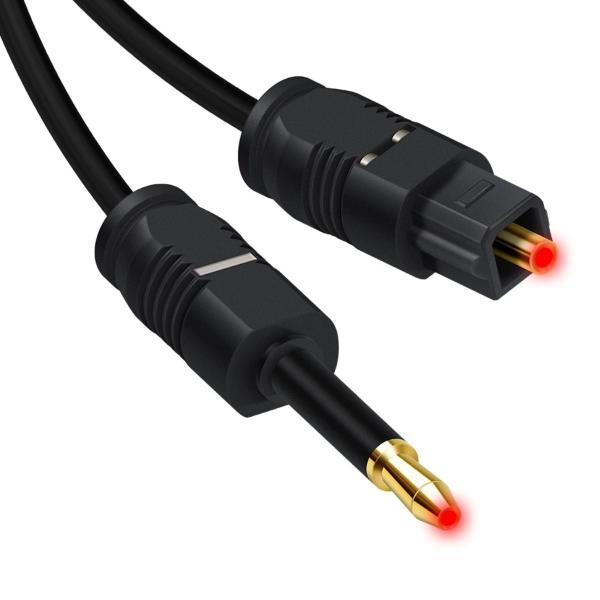 Imagem de Cabo Óptico de Áudio Som Digital Mini Toslink 3,5mm SPDIF 3m 3 metros Compatível com Chromecast Alexa Macbook Mac iMac