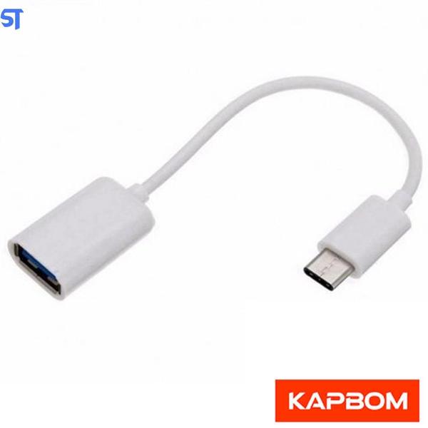 Imagem de Cabo Otg Kapbom Usb Para Tipo C Branco - Ka-30-Ty