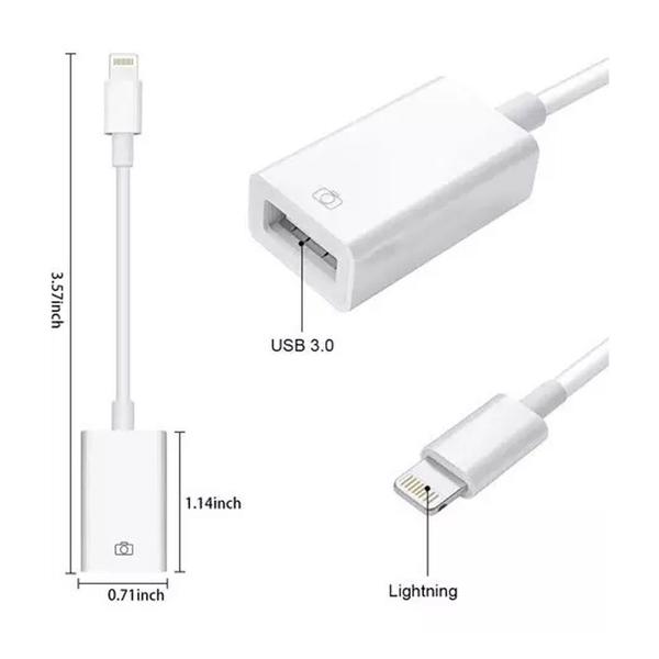 Imagem de Cabo Otg Usb Compatível Com Lightning/iPhone Pendrive Teclado