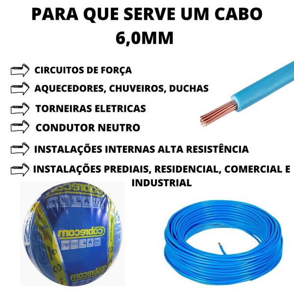 Imagem de Cabo P/chuveiros E Duchas Fio De Alta Resistência 6,0mm 30 Metros