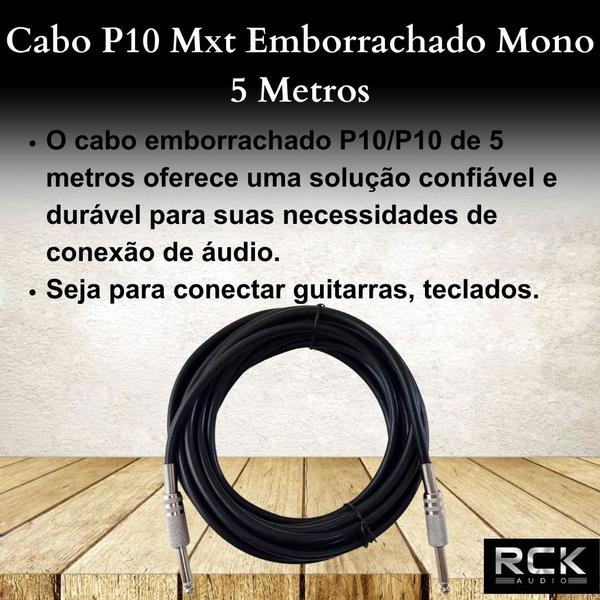 Imagem de Cabo P10 Mxt Emborrachado Mono 5 Metros