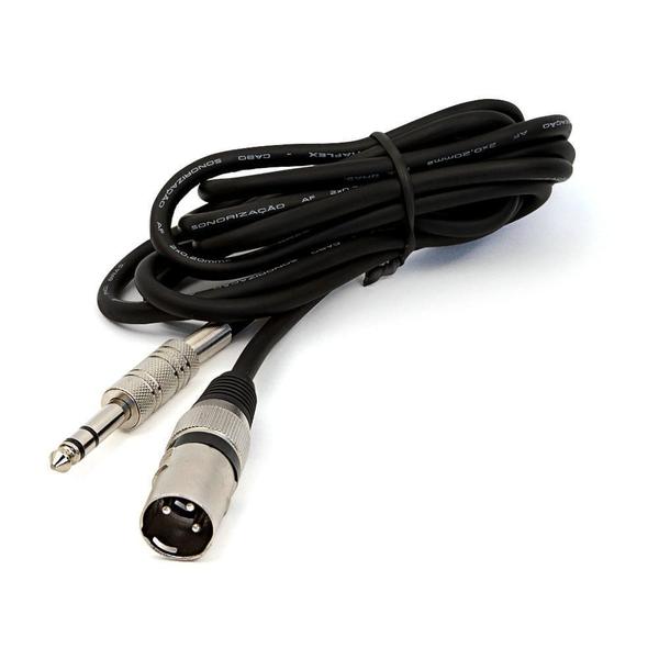 Imagem de Cabo P10 Para Xlr Macho Preto Estereo - 35 Metros