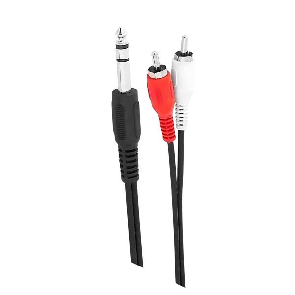 Cabo P10 Stereo 2 x RCA Macho 2m Níquel e Durabilidade - Storm Imagem de Cabo P10 Stereo 2 x RCA Macho 2m Níquel e Durabilidade