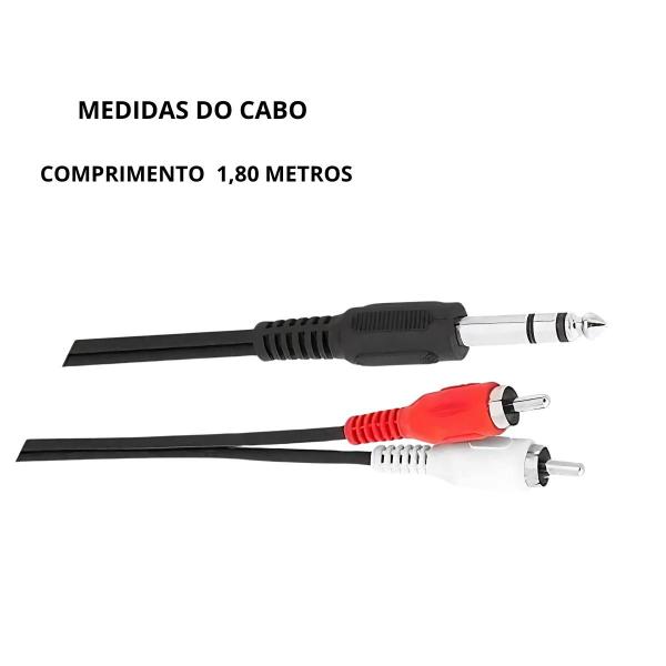 Cabo P10 Stereo 2 x RCA Macho 2m Níquel e Durabilidade - Storm Imagem de Cabo P10 Stereo 2 x RCA Macho 2m Níquel e Durabilidade