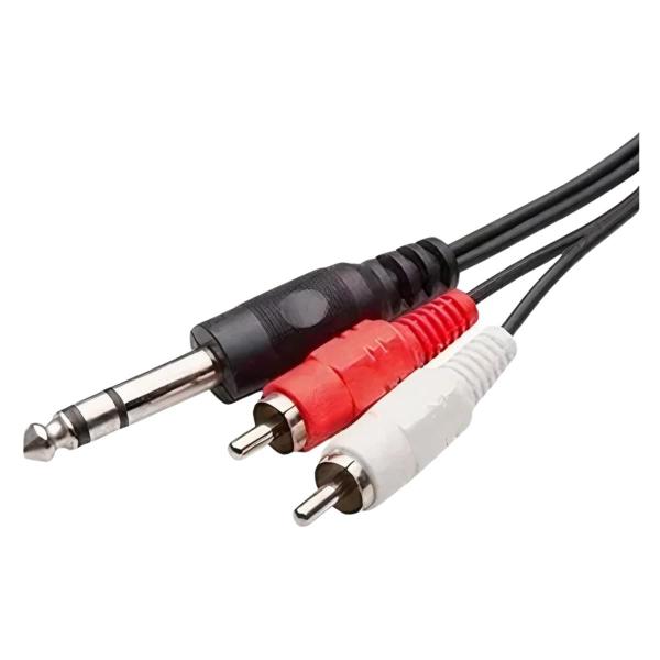 Cabo P10 Stereo 2 x RCA Macho 2m Níquel e Durabilidade - Storm Imagem de Cabo P10 Stereo 2 x RCA Macho 2m Níquel e Durabilidade