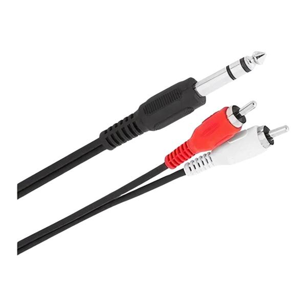 Cabo P10 Stereo 2 x RCA Macho 2m Níquel e Durabilidade - Storm Imagem de Cabo P10 Stereo 2 x RCA Macho 2m Níquel e Durabilidade