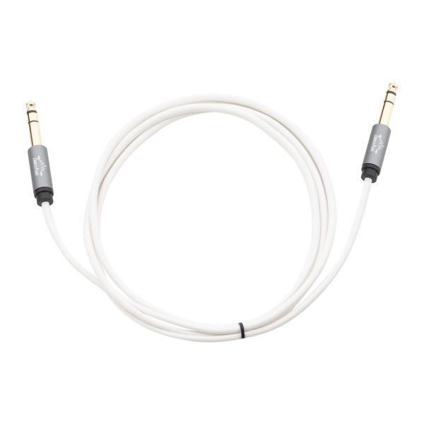 Imagem de Cabo P10 Stereo TRS 6.35mm - P10 Stereo TRS 6.35mm Fio Branco marca Cabos & Plugs Balanceado