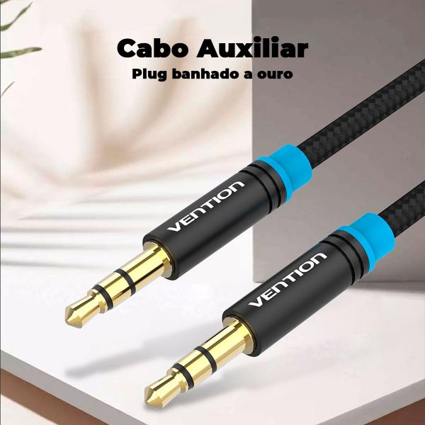 Imagem de Cabo P2 Audio Caixa Som Auxiliar Celular Carro 3m Vention