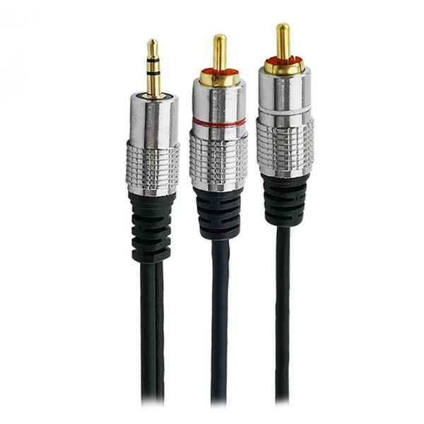 Imagem de Cabo p2+rca fitz - p2 estereo x 2 rca macho plug metal - 2 metros - pix