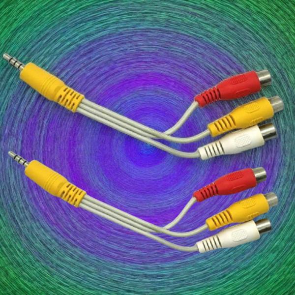 Imagem de Cabo P2 ST 4C + 3 RCA F 17cm - Áudio  Vídeo  Alta Qualidade