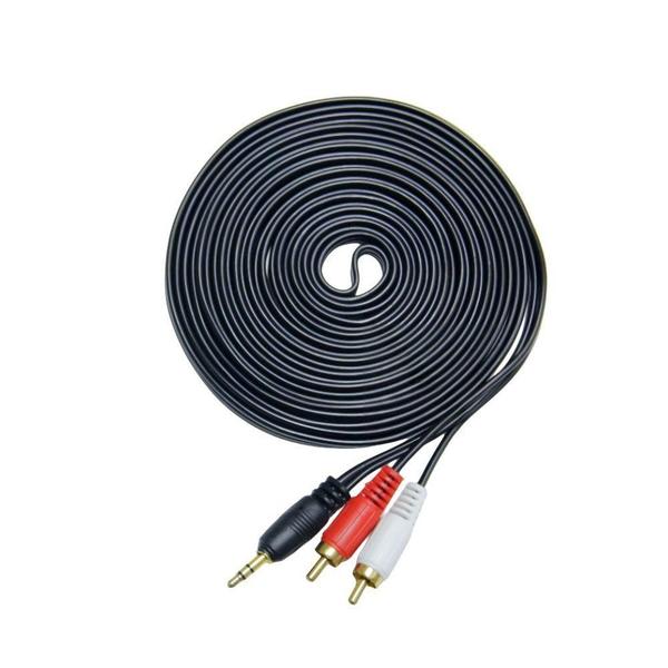 Imagem de Cabo P2 Stereo Macho x 2 RCA Macho Dourado 5,0 Metros