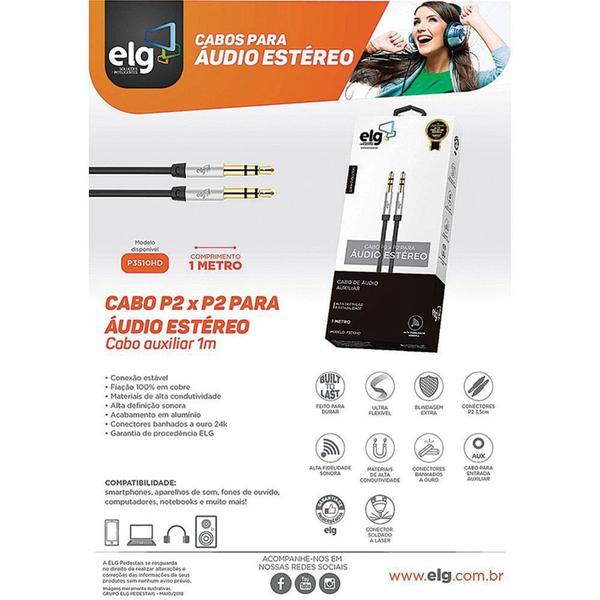 Imagem de Cabo P2xP2 1m ELG P3510HD