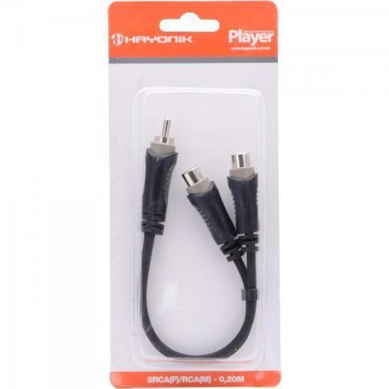 Imagem de Cabo Para Áudio Rca(M) X 2Rca(F) 20Cm Player Preto Hayonik