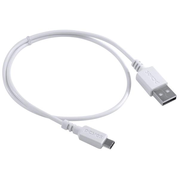 Imagem de Cabo para Celular Smartphone USB a 2.0 para USB Tipo C 50 CM Branco - PUACB-05